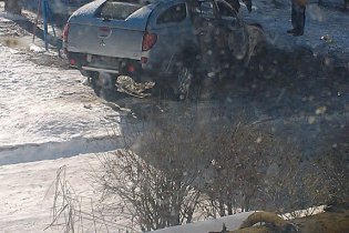 [фото] В Харьковской обл. сожгли автомобиль нардепа от "Свободы" Игоря Швайки