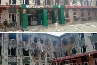 [фото] В Сети появились фото разбитой школы в Грозном, где прятались боевики, портрет Путина – не тронут