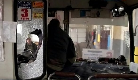 автобус после обстрела донецк днр