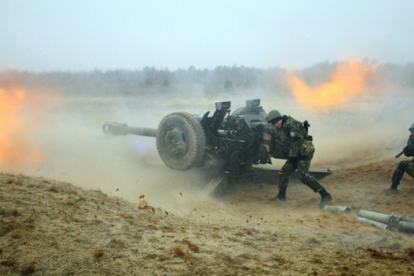 украинская артиллерия военные обстрел